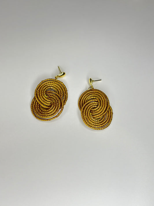 Golden Grass Artisan Earing Pair