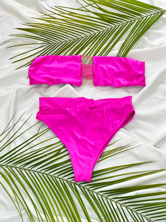 Kelly Tulle Bandeau Top Bikini Set